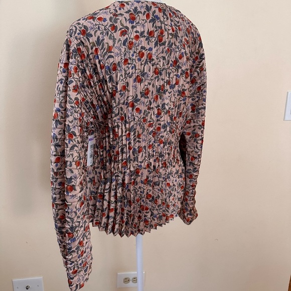 Vince Pomegranate Pleated Blouse - Picture 3 of 9